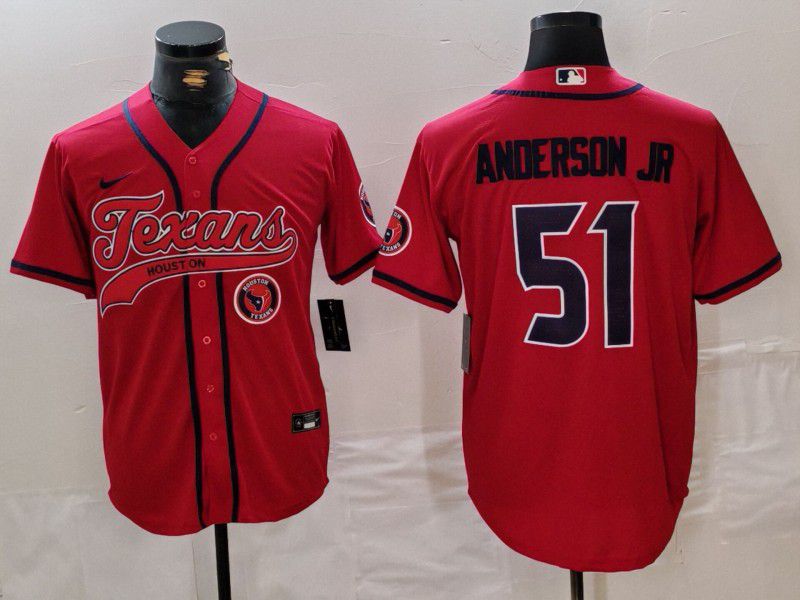 Men Houston Texans #51 Anderson Jr Red Joint Name 2024 Nike Limited NFL Jersey style 1->houston texans->NFL Jersey